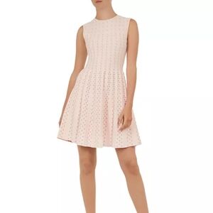 NEW Ted Baker London Vellia Pale Pink Knitted Flippy Skater Dress Size 10 Womens